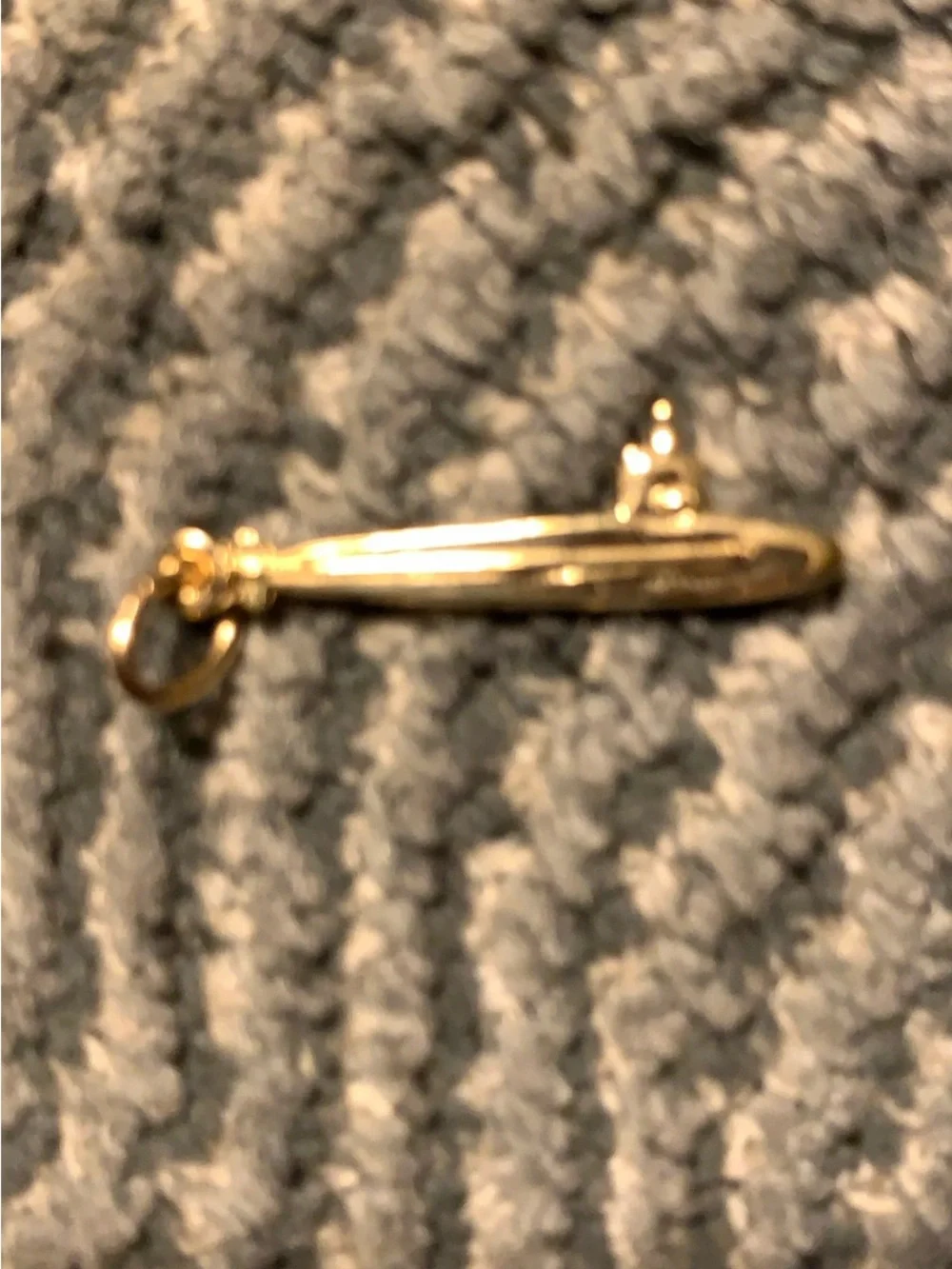 Gold Submarine Charm/ Pendant